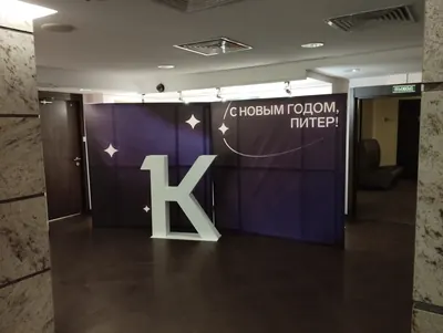 Тканевый пресс-волл и объёмная буква для новогодней фотозоны